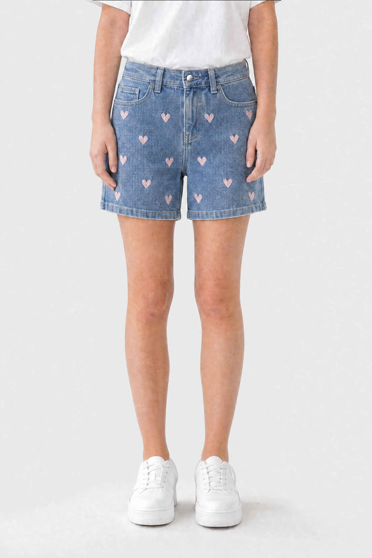 Heart Embroidery Shorts