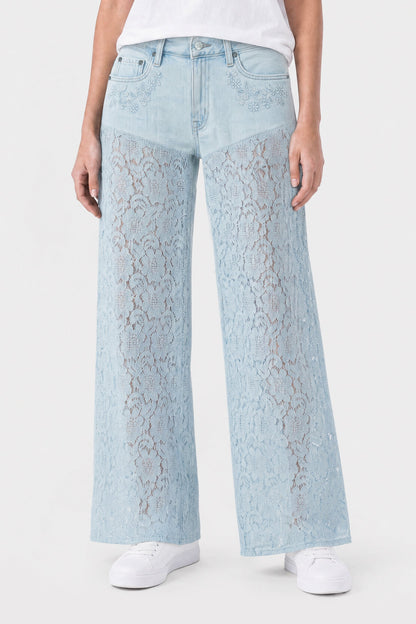 Vintage High Rise Wide Leg Lace Jeans