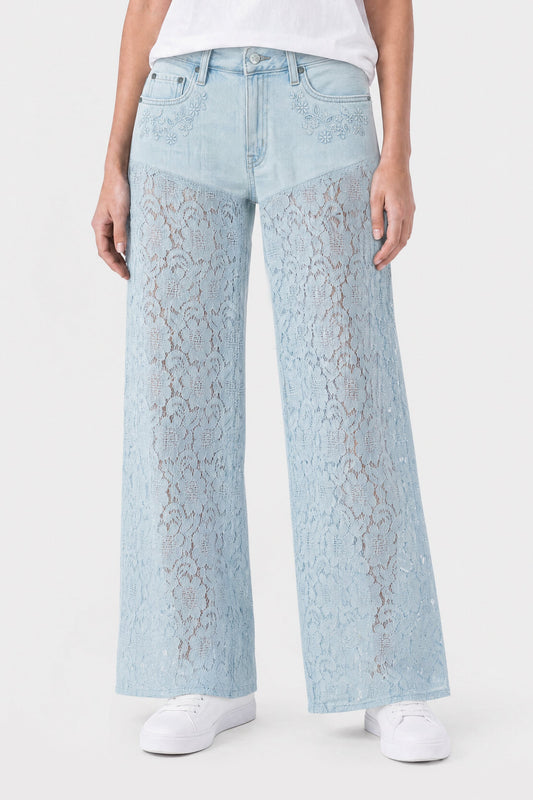 Vintage High Rise Wide Leg Lace Jeans
