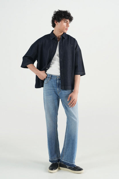 Button Down  Dark Blue Over size Shirt