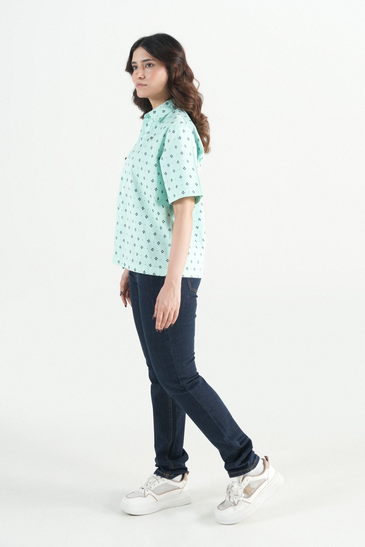 Hawaiian Floral Printed Aqua Blue Shirt