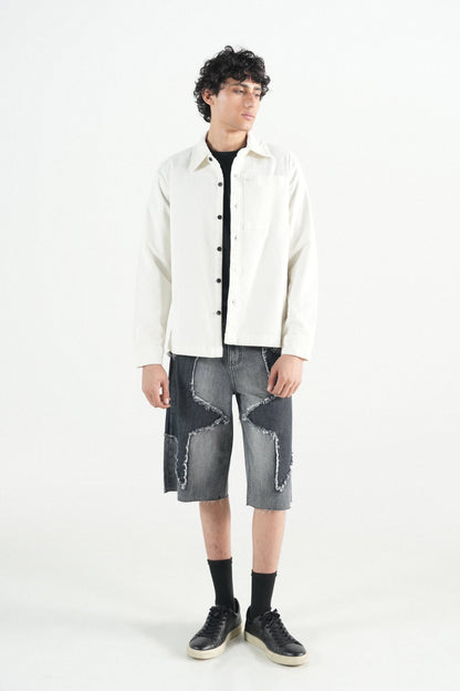 Oversized Off-White Corduroy  Shirt