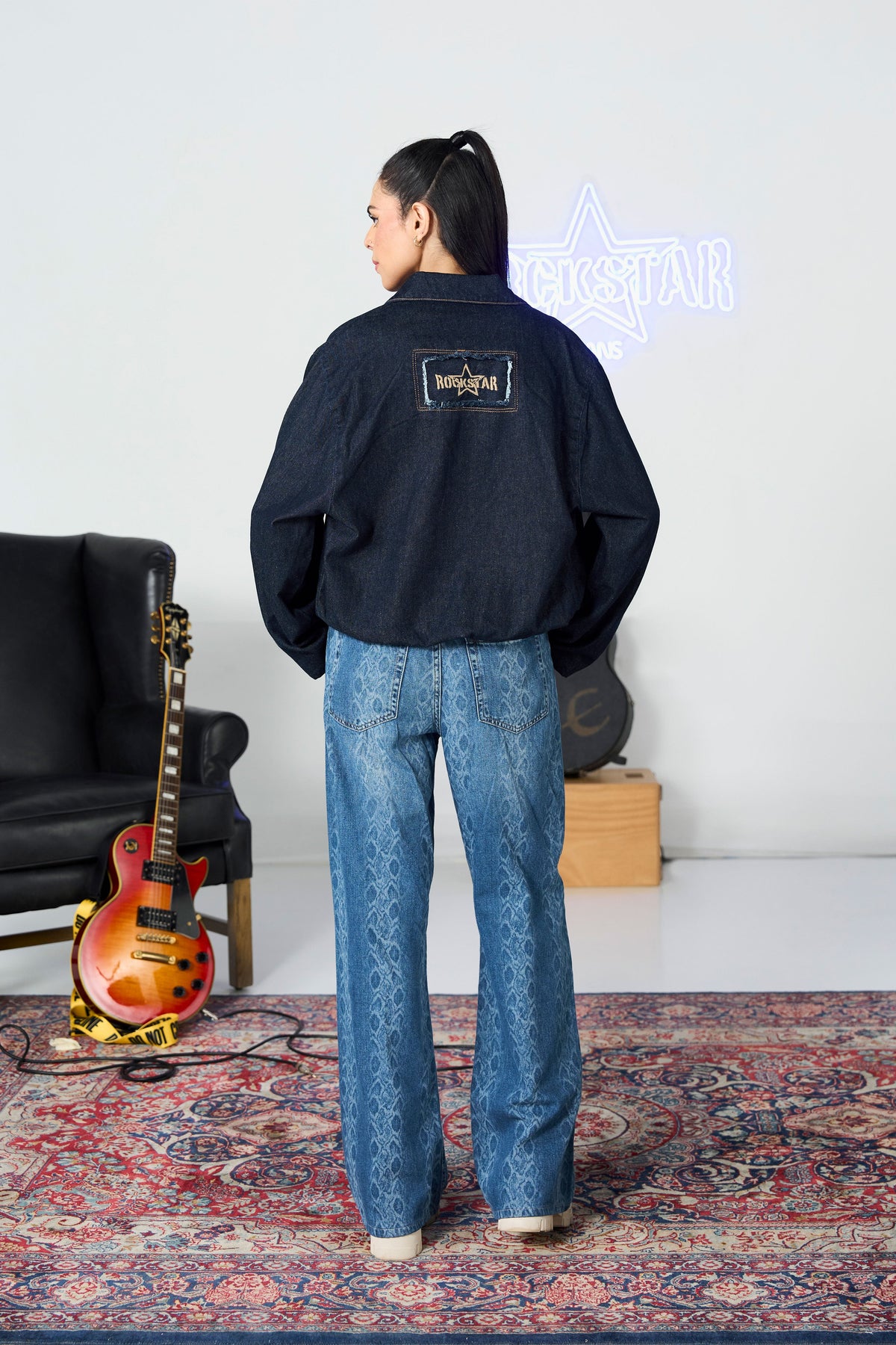 Dark Blue Balloon Bomber Jacket shop at rockstar jeans
