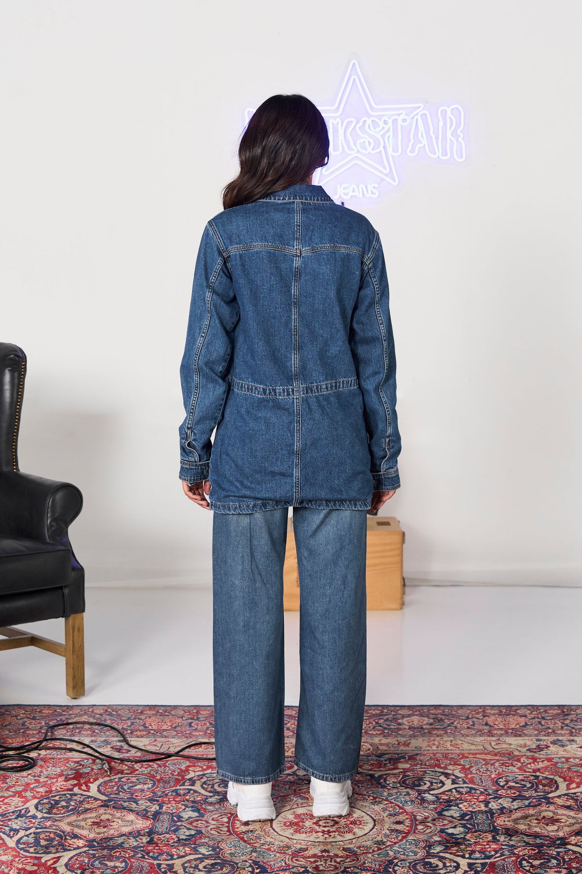 Long Denim Coat shop at rockstar jeans