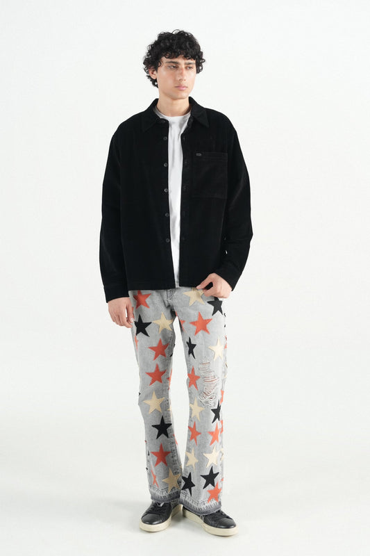 Oversized Black Corduroy Shirt