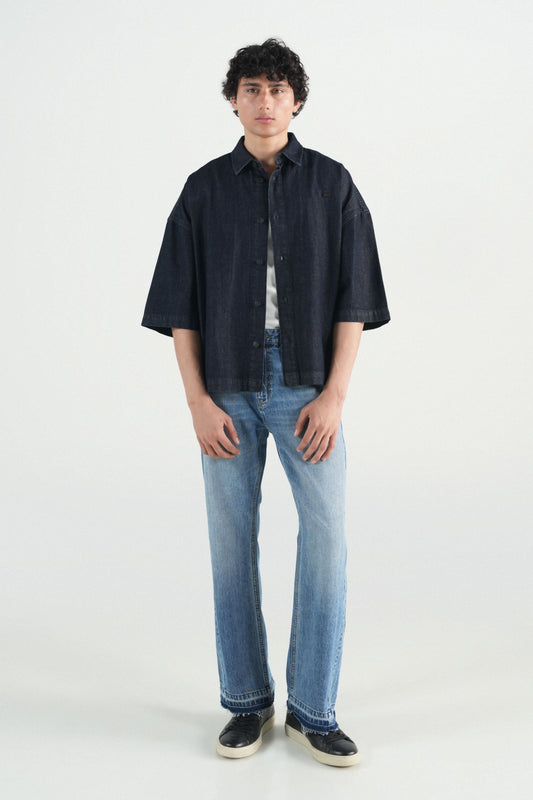 Button Down  Dark Blue Over size Shirt
