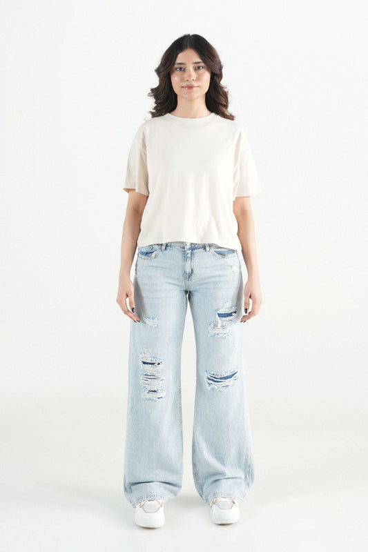 Vintage Repair Wide Leg Jeans