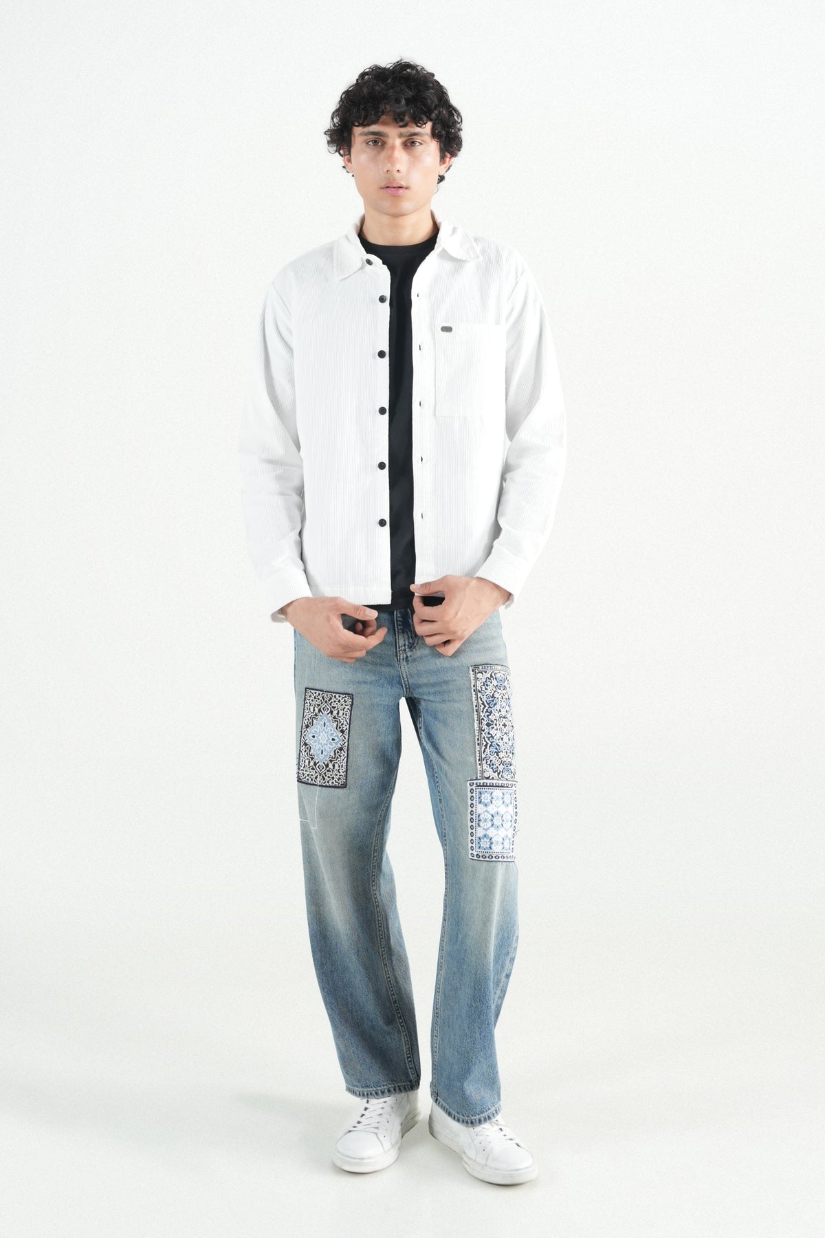 Oversized White Corduroy Shirt