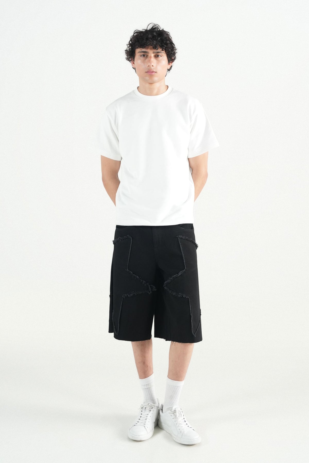 Star Black Patch Jorts