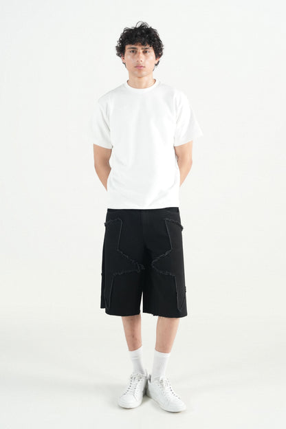 Star Black Patch Jorts