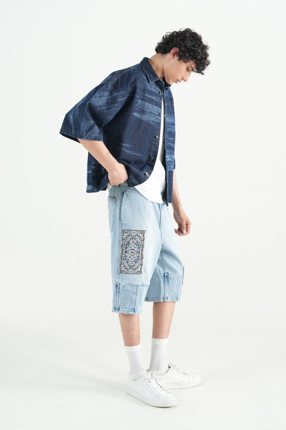 Dark Indigo Button Down Over Sized Shirt