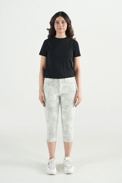 Printed Stretch Capri