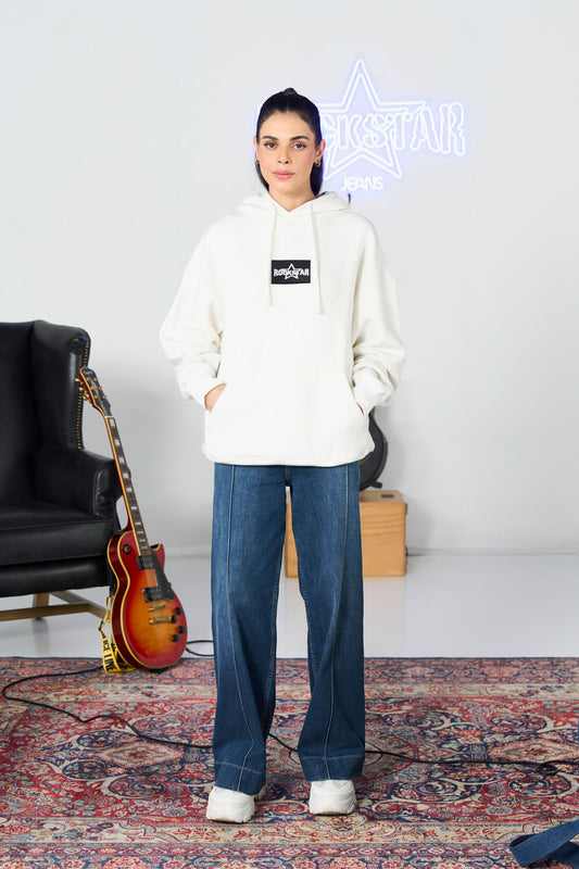 Baggy White Hoodie shop at rockstar jeans