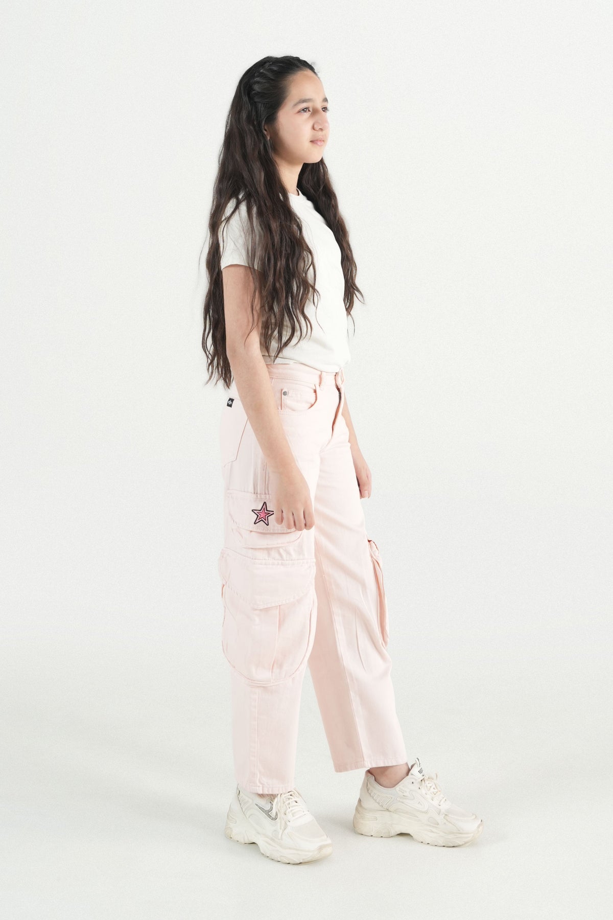 Heart-Embroidered Cargo Pants