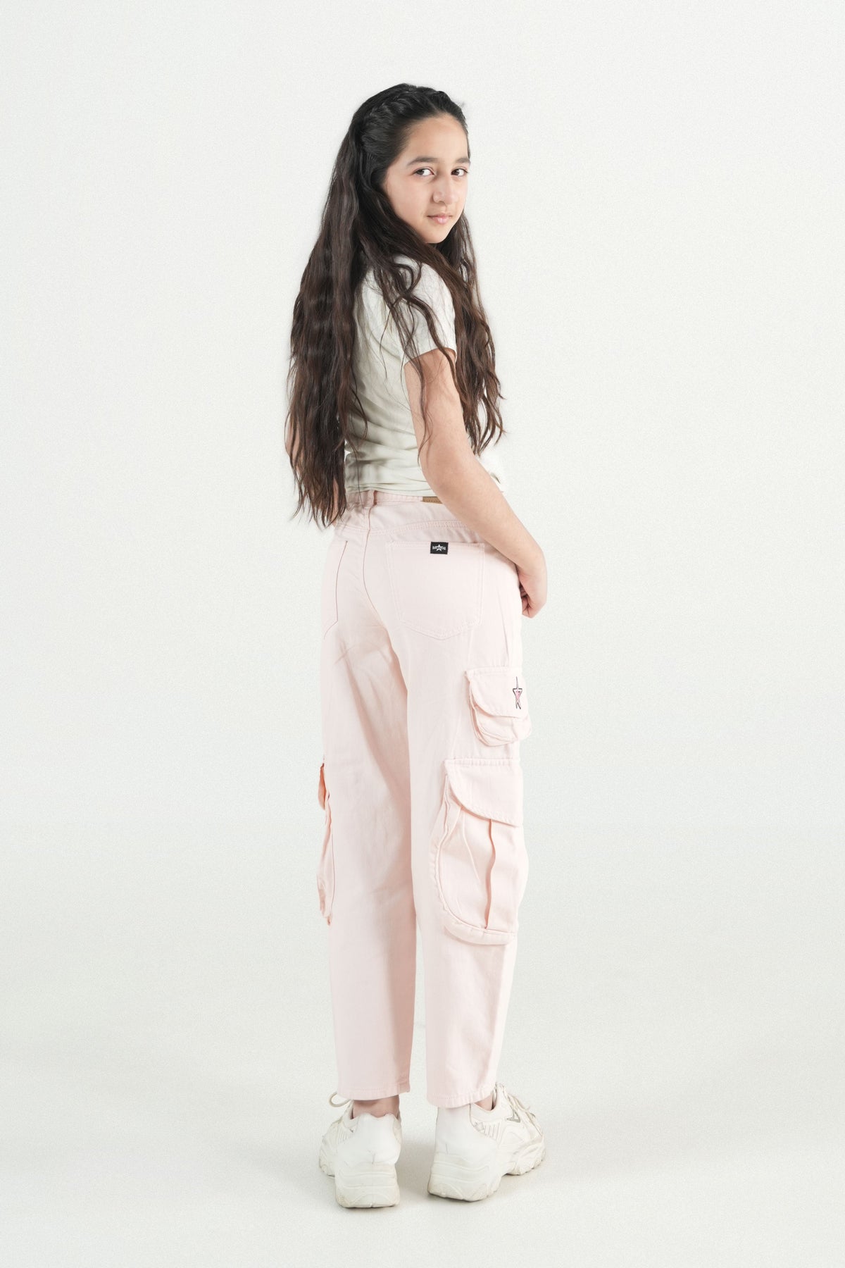Heart-Embroidered Cargo Pants
