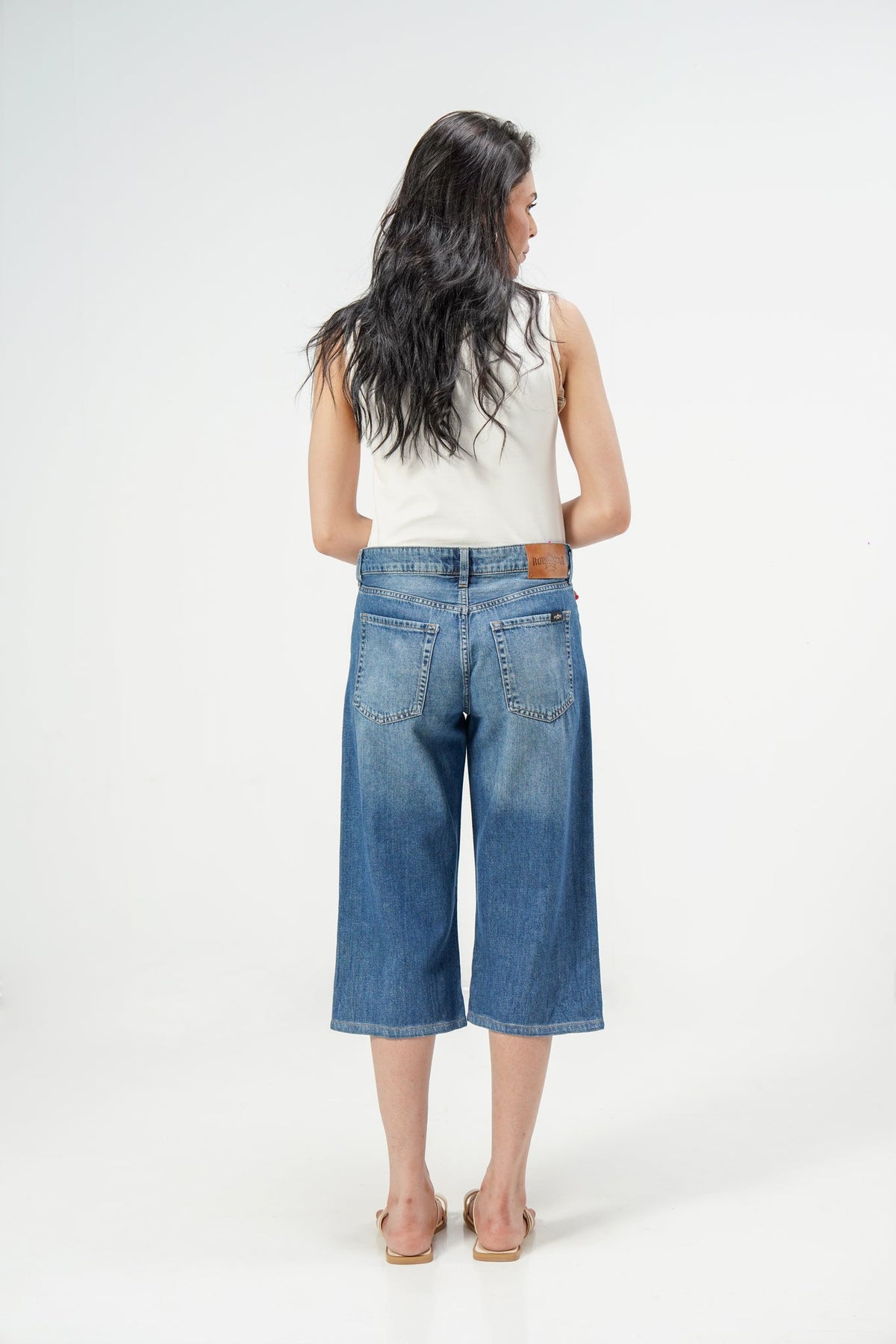 Dark Blue Baggy Denim Capri shop at Rockstar Jeans