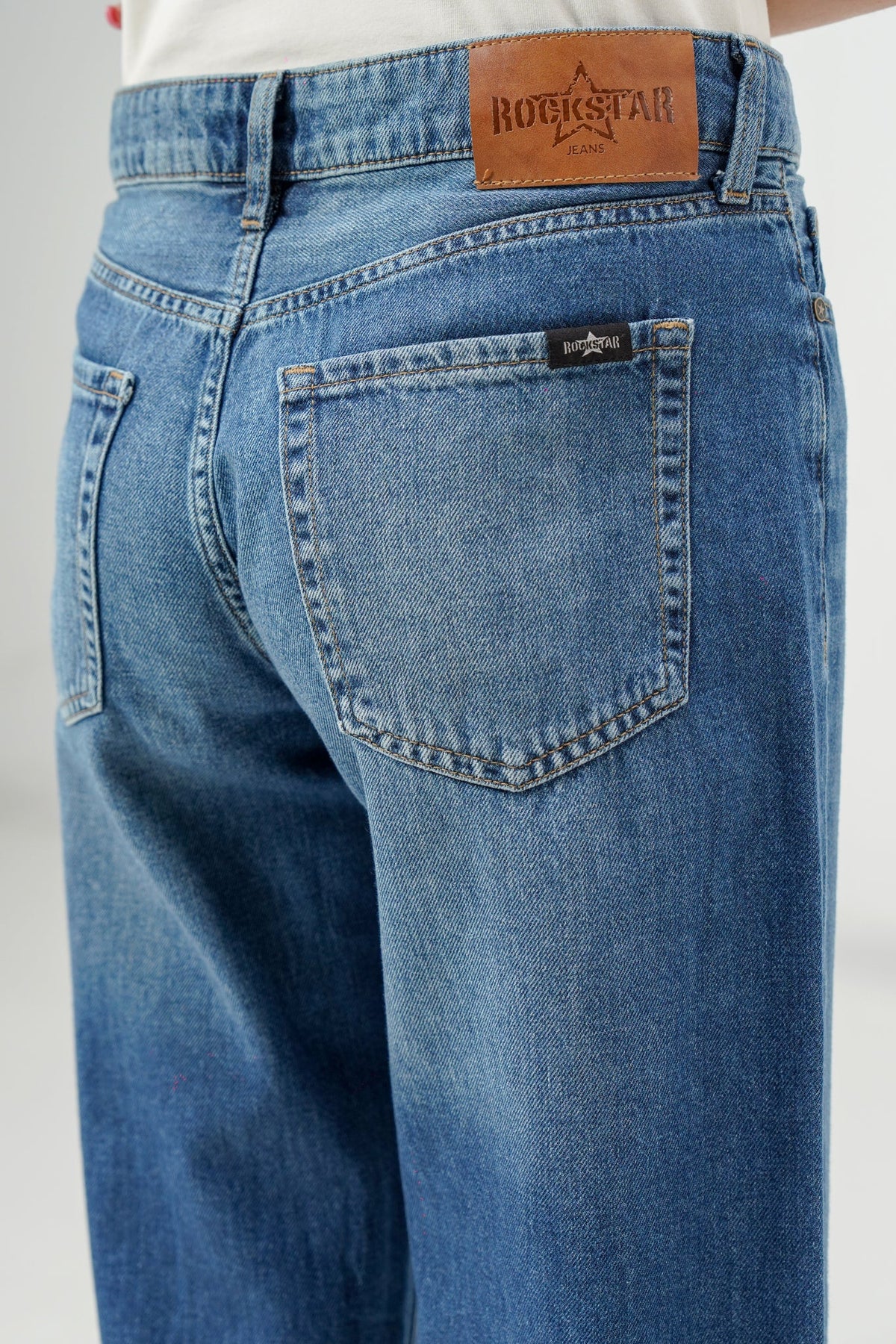 Dark Blue Baggy Denim Capri shop at Rockstar Jeans