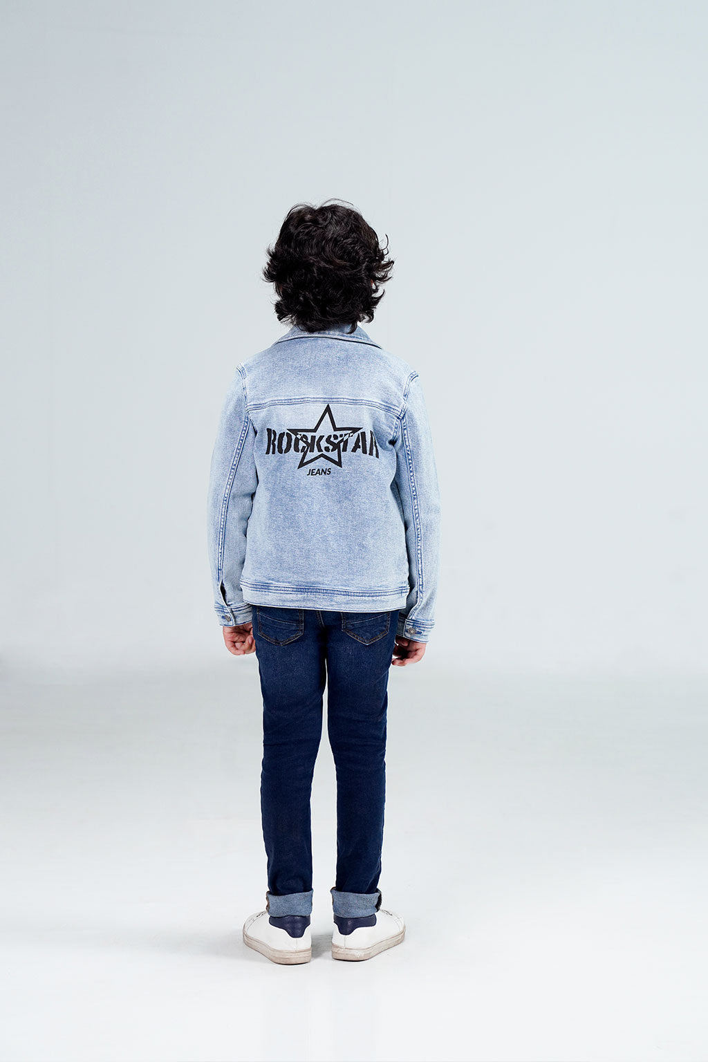 Boys Denim Trucker Jacket Acid Random Light Blue shop at rockstar jeans